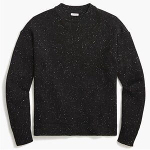 J. Crew Speckled Black Crewneck Sweater, Size XXL